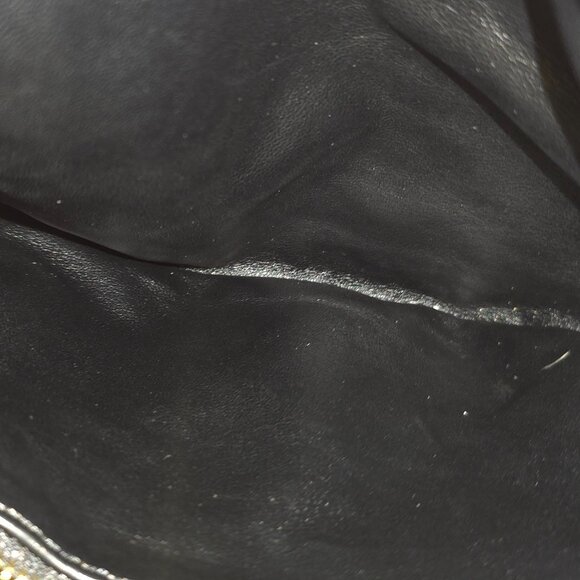 Tiffany and Fred Black Woven Leather with Gold Tone Handle Handbag - Picture 4 of 4